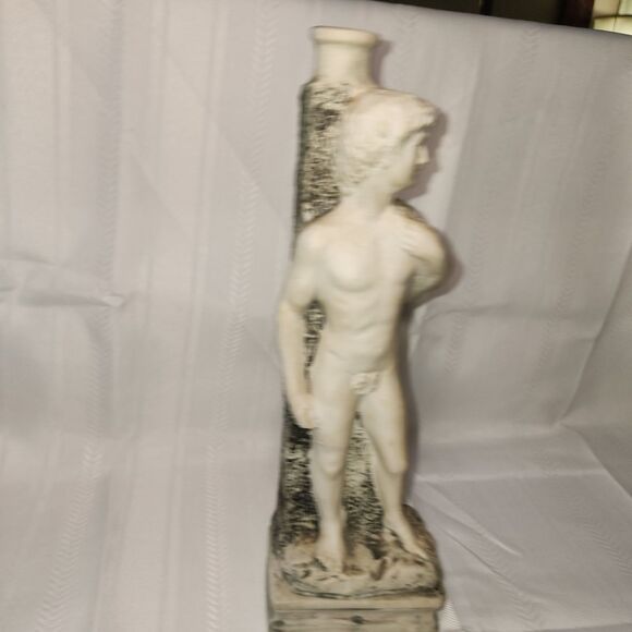 Vintage Decanter Statue David Michelangelo Handpainted Italy 13” Empty Vase - Picture 3 of 14